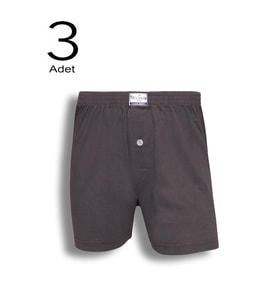 3'lü Erkek Düğmeli Boxer 14102-A3 (Füme)