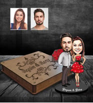 Kişiye Özel Sevgili Karikatürlü Ahşap Biblo Kutulu Model 10