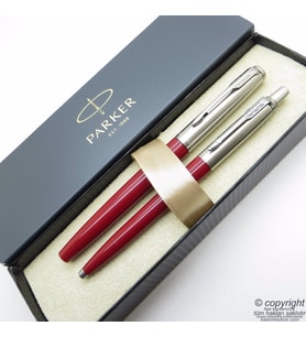 Parker Jotter Original Bordo Dolma Kalem + Tükenmez Kalem Set  İsme Özel Kalem  Hediyelik Kalem