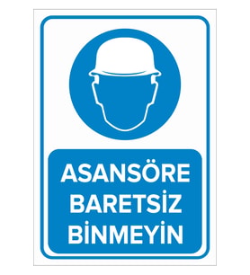 MIGNATIS - Asansöre Baretsiz Binmeyin Levhası - Sac Malzeme 50x70cm