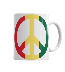 Peace Reggae Peace  Barış Simge Kupa Bardak Porselen