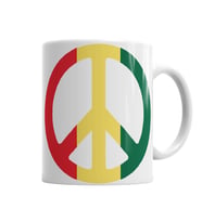 Peace Reggae Peace  Barış Simge Kupa Bardak Porselen