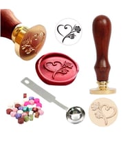 Mektup Damga Mühürü Gül ve Kalp + 30 Mühür Mumu + Eritme Kaşığı