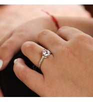925 Ayar Gümüş 1,5 ct Görünümlü Tektaş Yüzük