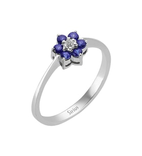 Sirius Safir ve Pırlanta Taşlı Papatya Yüzük 0701R0030