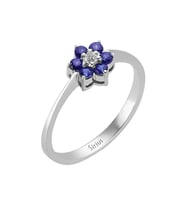 Sirius Safir ve Pırlanta Taşlı Papatya Yüzük 0701R0030