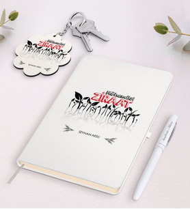 BK Gift Kişiye Özel Ziraat Mühendisi Beyaz Defter Kalem ve Anahtarlık Hediye Seti (Model 1)