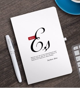 BK Gift Kişiye Özel Mânâ Eş Beyaz Defter ve Kalem Hediye Seti