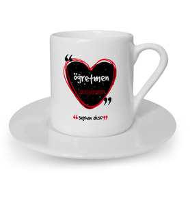 BK Gift Kişiye Özel Öğretmen Anlamı Türk Kahvesi Fincanı  4