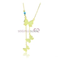 Söğütlü Silver Uçuşan kelebekler kolyesi
