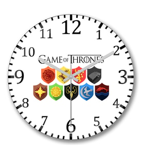 Game Of Thrones4 Duvar Saati Bombeli Gercek Cam