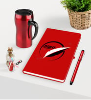 BK Gift Kişiye Özel Avukat Temalı Kırmızı Defter Kalem ve Termos Mug Seti - 13 (Model 1)