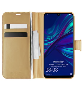 Microsonic Huawei Honor 10 Lite Kılıf Delux Leather Wallet Gold