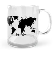 BK Gift Kişiye Özel World Map Tasarımlı Cam Kupa Bardak  1