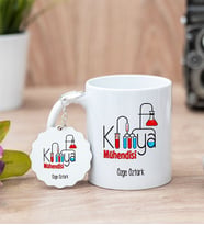 Kimya Mühendisi Beyaz Kupa Bardak Ve Anahtarlık Set