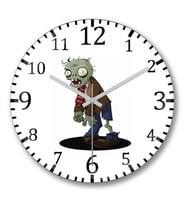 Plants vs Zombies Duvar Saati Bombeli Gercek Cam