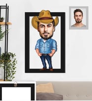 Kişiye Özel Erkek Karikatürlü 3D Ahşap Tablo 30x47 Model-5