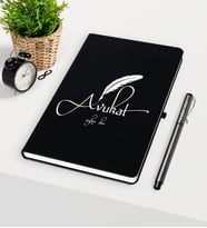 BK Gift Kişiye Özel Avukat Temalı Siyah Defter Kalem Seti - 6