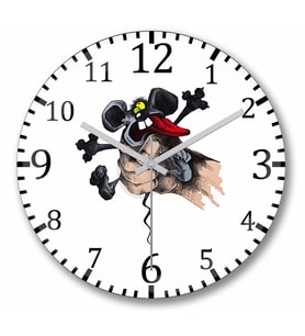Crying Mouse help Duvar Saati Bombeli Gercek Cam