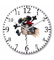 Crying Mouse help Duvar Saati Bombeli Gercek Cam