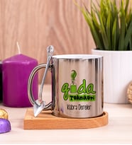 Gıda Teknikeri Ahşap Altlıklı Silver Kupa Bardak