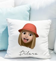 Emoji Kız Stiker Yastığı Kişiye Özel