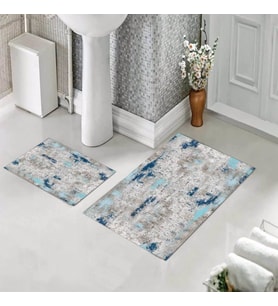 Banyo Halısı Ikili Klozet Takımı Kaymaz Tabanlı (60 xm x 100 cm + 40 cm x 60 cm) 