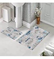 Banyo Halısı Ikili Klozet Takımı Kaymaz Tabanlı (60 xm x 100 cm + 40 cm x 60 cm) 