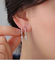 925 Ayar Gümüş Sallantı Konik Küpe