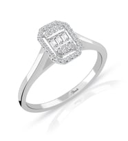 Modern Tasarım 0.15 Ct Baget Kare Tektaş Yüzük
