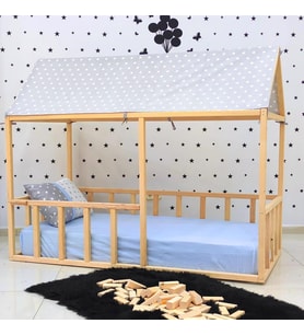 Montessori Yatak Doğal Çam Genç Odası Dubai