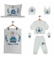Pia Baby GL 2011 İsme Özel Arabalı Yastık Battaniye Zıbın Set