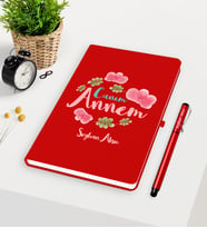 BK Gift Kişiye Özel Canım Annem Kırmızı Defter Kalem Seti - 12