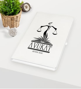 BK Gift Kişiye Özel Avukat Temalı Beyaz Defter - 5