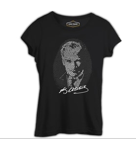 DNA'mızda Var - Atatürk Siyah Kadın Tshirt