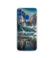 Göl Manzara Tasarımlı Süper Şeffaf Silikon Telefon Kılıfı Huawei Honor 10 Lite
