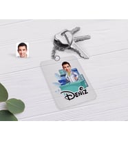 BK Gift Kişiye Özel Erkek Eczacı Karikatürlü Şeffaf Pleksi Anahtarlık-4 (Beyaz)