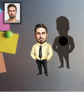 Kişiye Özel Öğretmen Karikatürlü Ahşap Magnet Bay-13