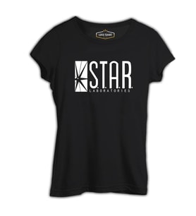 Flash - S.T.A.R. Laboratories Siyah Bayan Tshirt