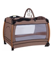 Acr Ciciko C-1003 Velar Bebek Oyun Parkı Park Yatak Beşik 70x110 cm- Kahverengi (Karışık)