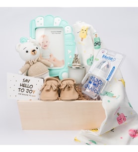 Premium Ahşap Yeni Doğan Unisex Bebek Hediye Kutusu
