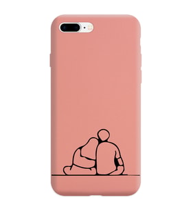 Iphone 8 Plus Çizgi Tasarımlı Pudra Lansman Telefon Kılıfı