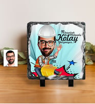 BK Gift Kişiye Özel Bay Mühendis Karikatürlü Dekoratif Doğal Taş  2