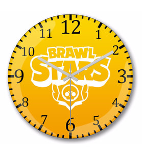 Brawl Stars  Logo  Duvar Saati Bombeli Gercek Cam