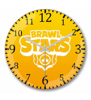 Brawl Stars  Logo  Duvar Saati Bombeli Gercek Cam