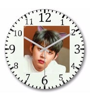 TXT Yeonjun Cat  Dog Duvar Saati Bombeli Gercek Cam