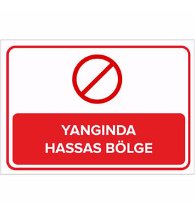 MIGNATIS - Yangında Hassas Bölge Levhası - Sac Malzeme 35x50cm