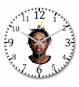 Kendrick Lamar Duvar Saati Bombeli Gercek Cam