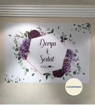 100x70cm Söz, Nişan, Kına Gecesi, Düğün İçin Kişiye Özel Branda Afiş Arka Fon