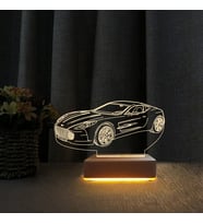AstonMartin Spor Araba 3d Gece Lambası Doğum Günü Hediye (Sarı)